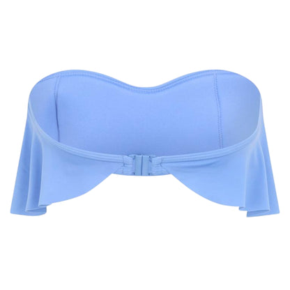 Blue - Back - Brave Soul Womens-Ladies Frill Bandeau Bikini Top