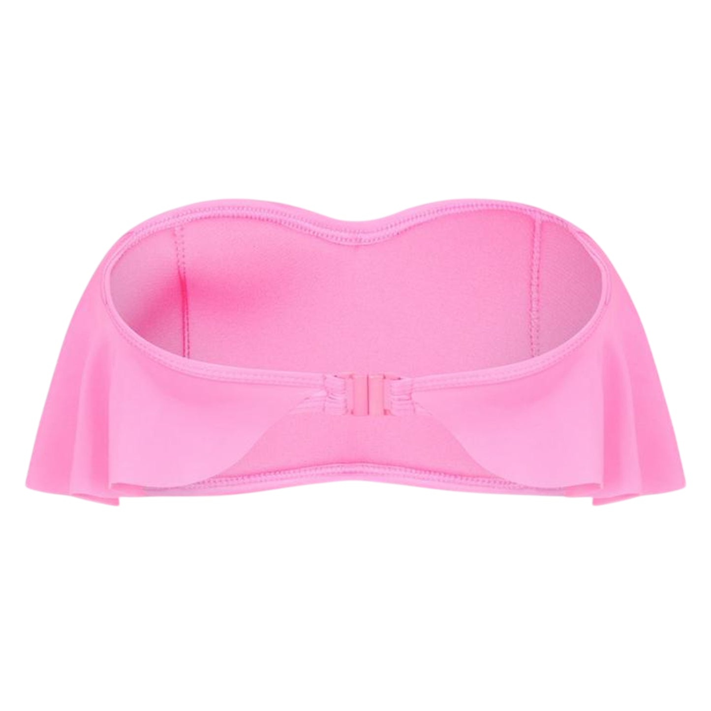 Bright Pink - Back - Brave Soul Womens-Ladies Frill Bandeau Bikini Top