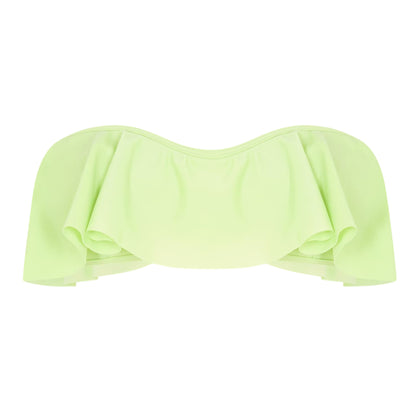Mint Green - Front - Brave Soul Womens-Ladies Frill Bandeau Bikini Top