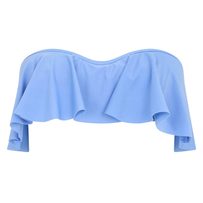 Blue - Front - Brave Soul Womens-Ladies Frill Bandeau Bikini Top