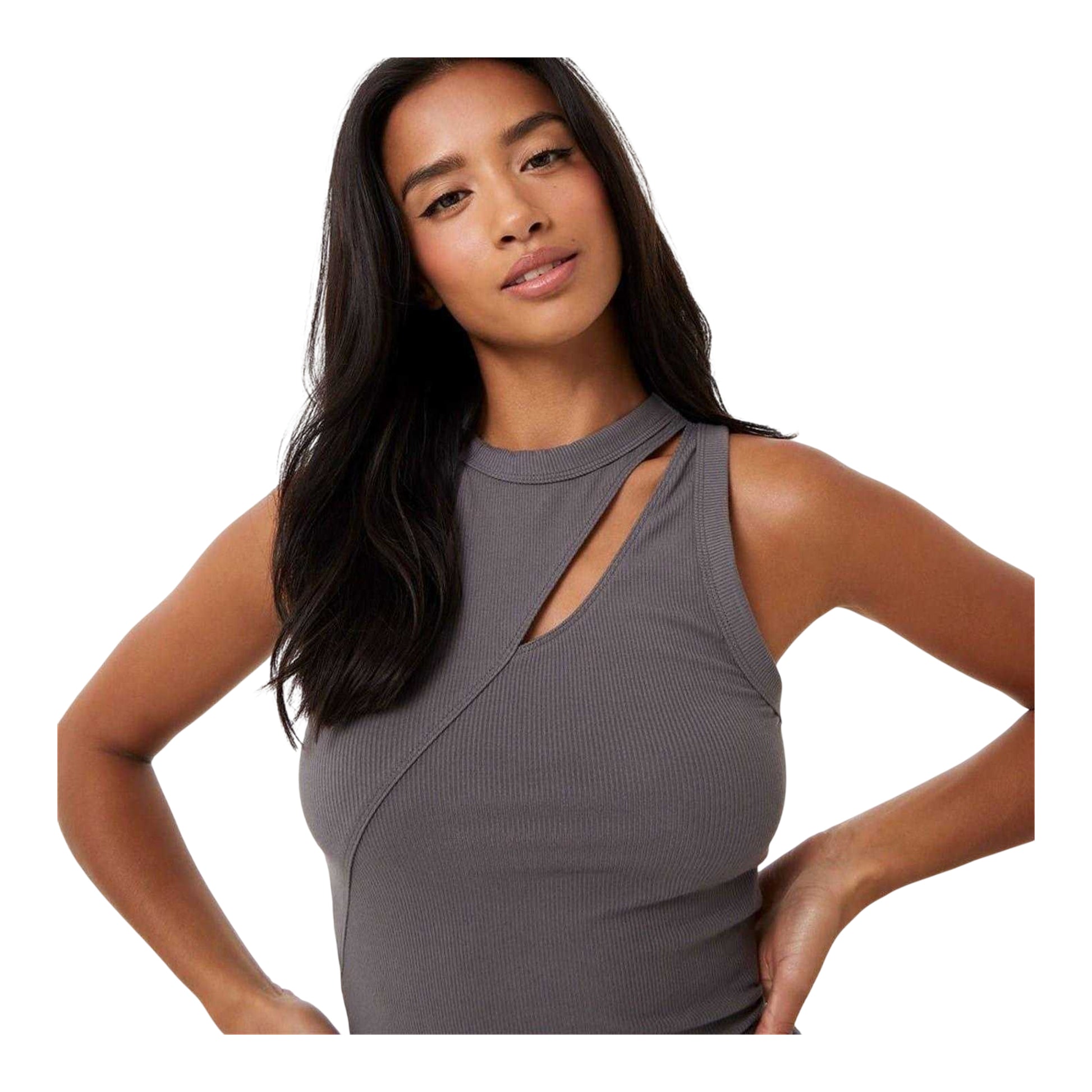 Dark Grey - Side - Jack Wills Womens-Ladies Spliced Tank Top