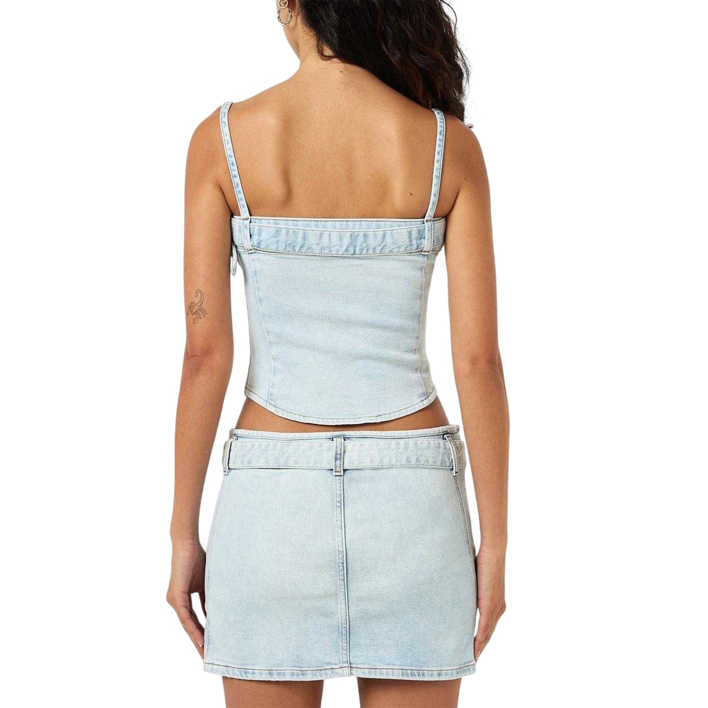Blue - Back - Diesel Womens-Ladies Lucy Denim Slim Tank Top