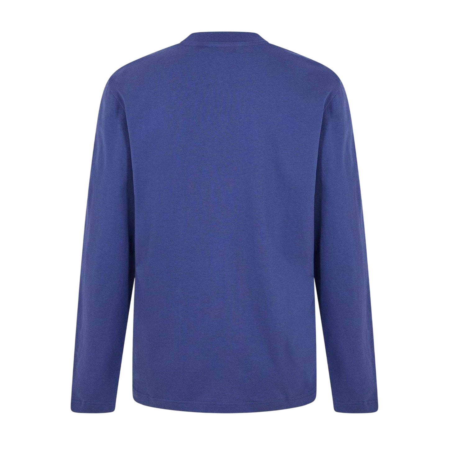 Dark Blue-White - Back - Off White Mens Crew Neck Regular Long-Sleeved T-Shirt