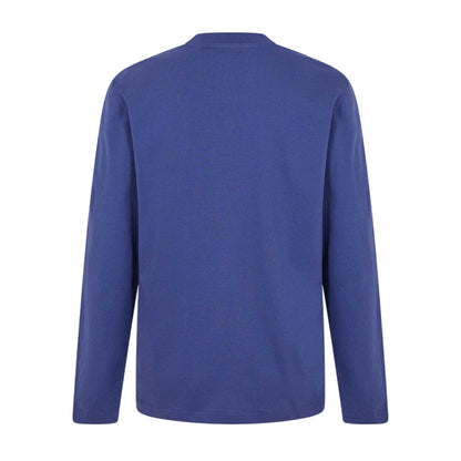Dark Blue-White - Back - Off White Mens Crew Neck Regular Long-Sleeved T-Shirt