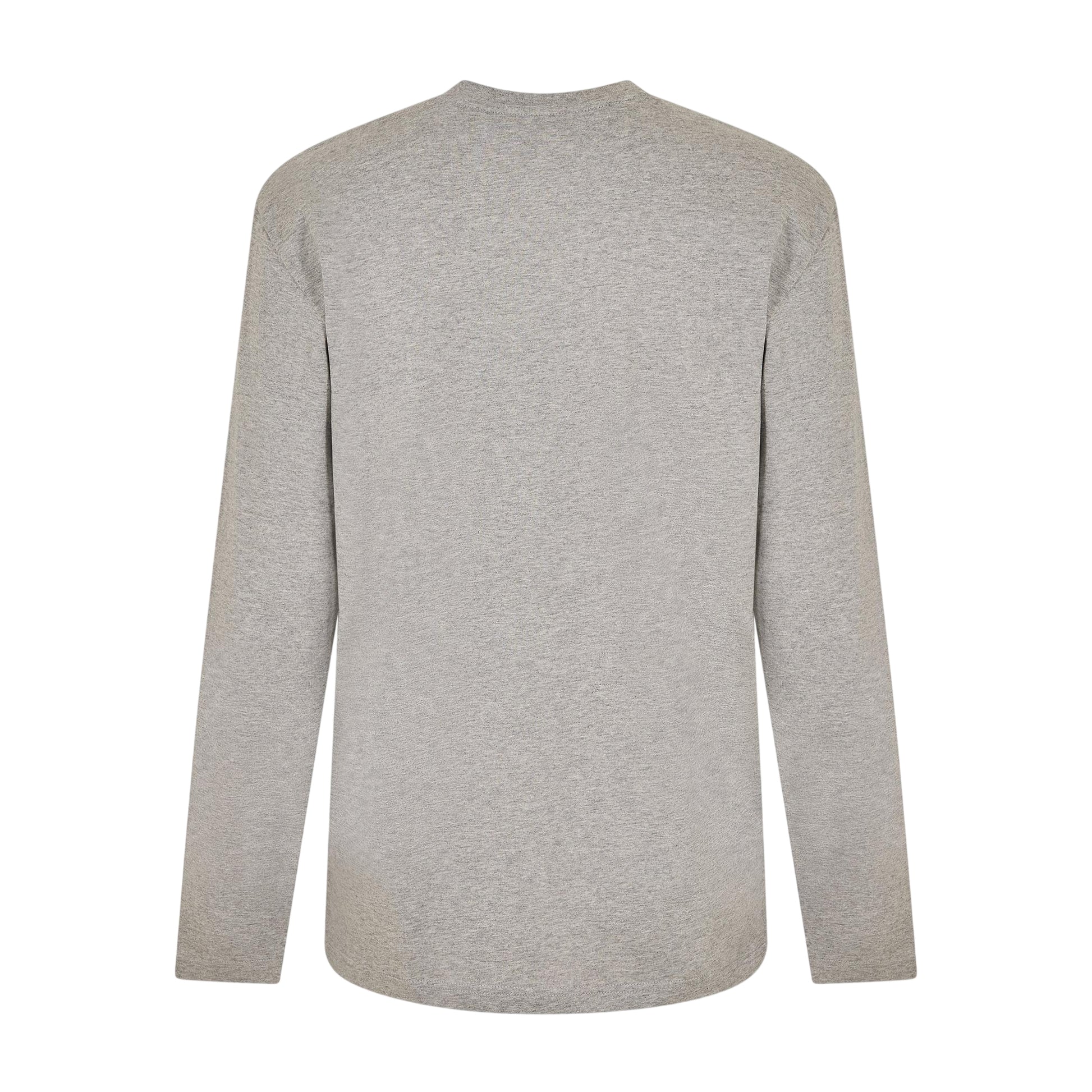 Grey-Black - Back - Off White Mens Crew Neck Regular Long-Sleeved T-Shirt