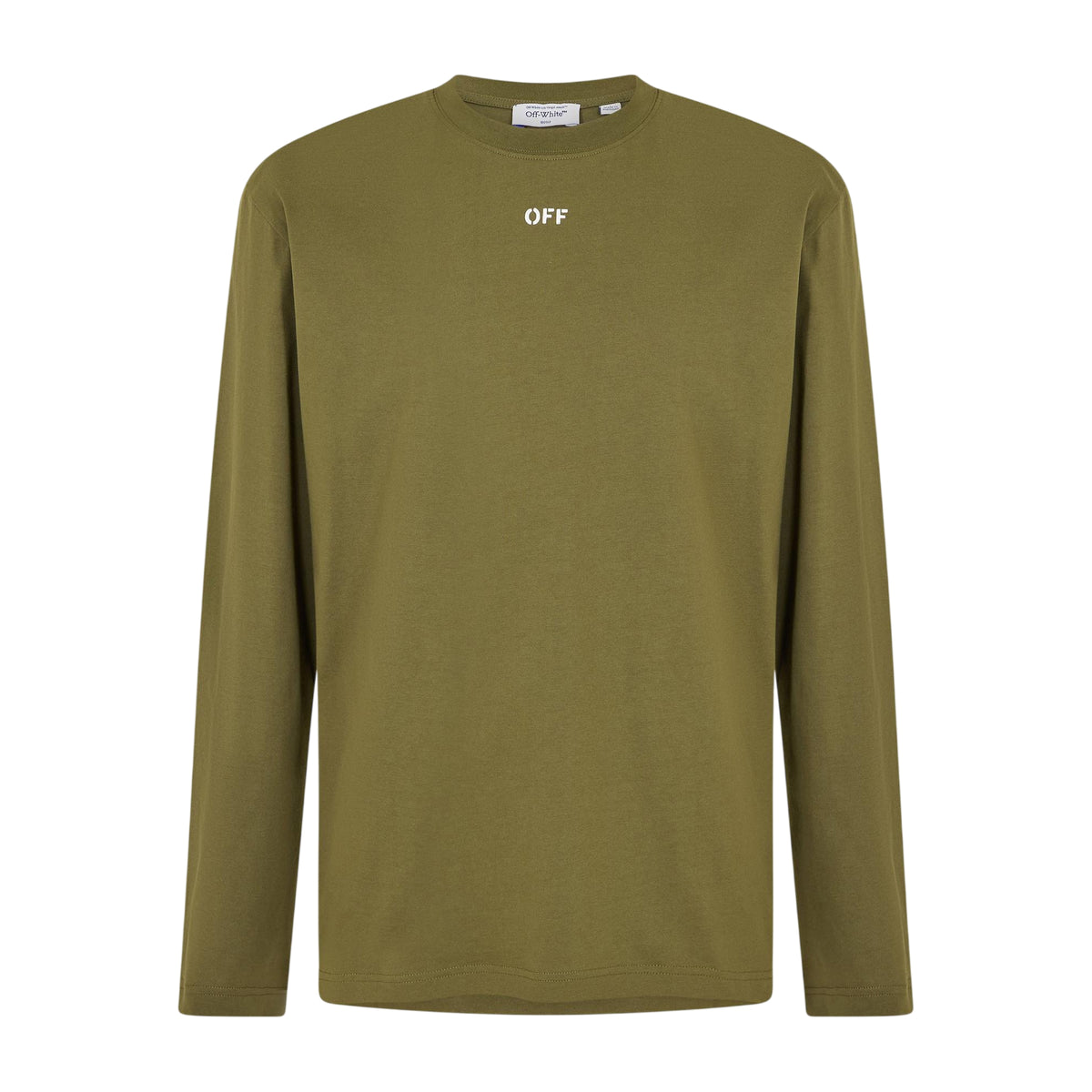 White-Moss - Front - Off White Mens Crew Neck Regular Long-Sleeved T-Shirt