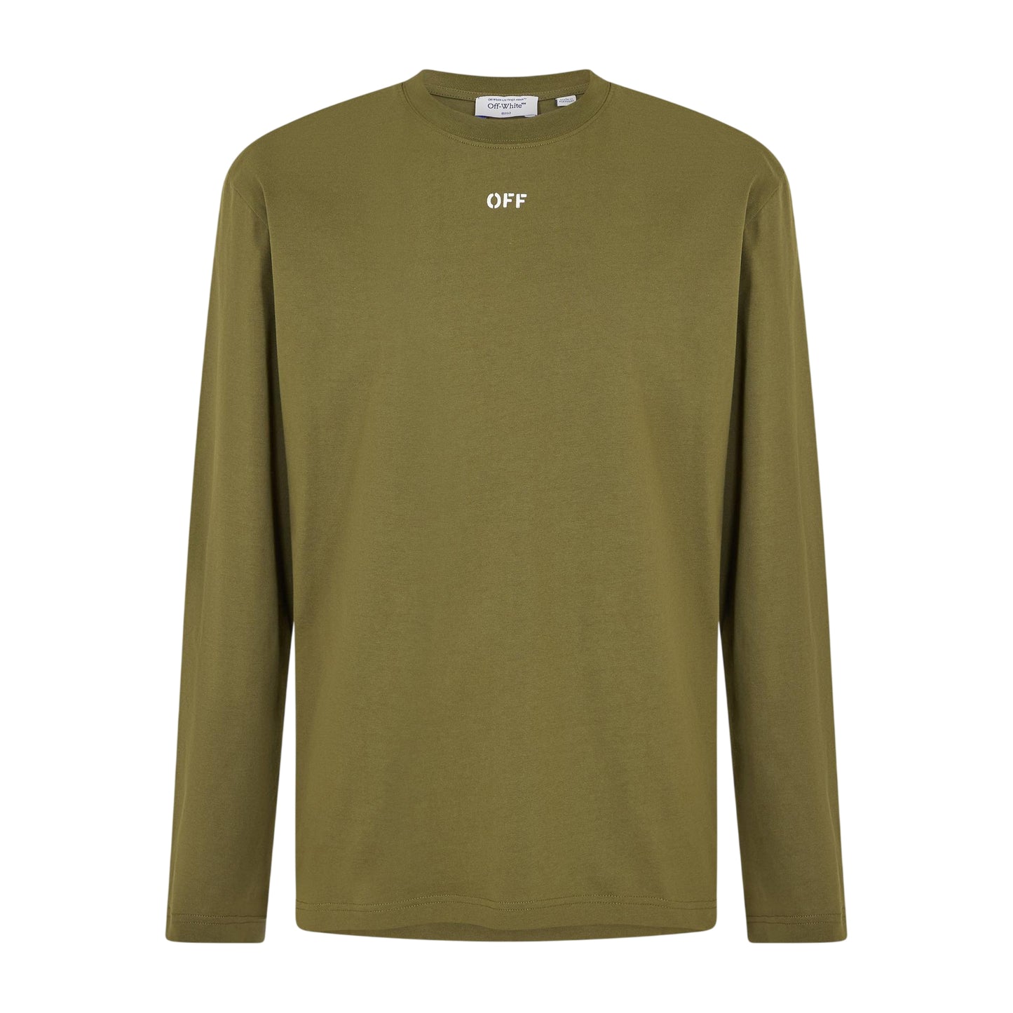 White-Moss - Front - Off White Mens Crew Neck Regular Long-Sleeved T-Shirt