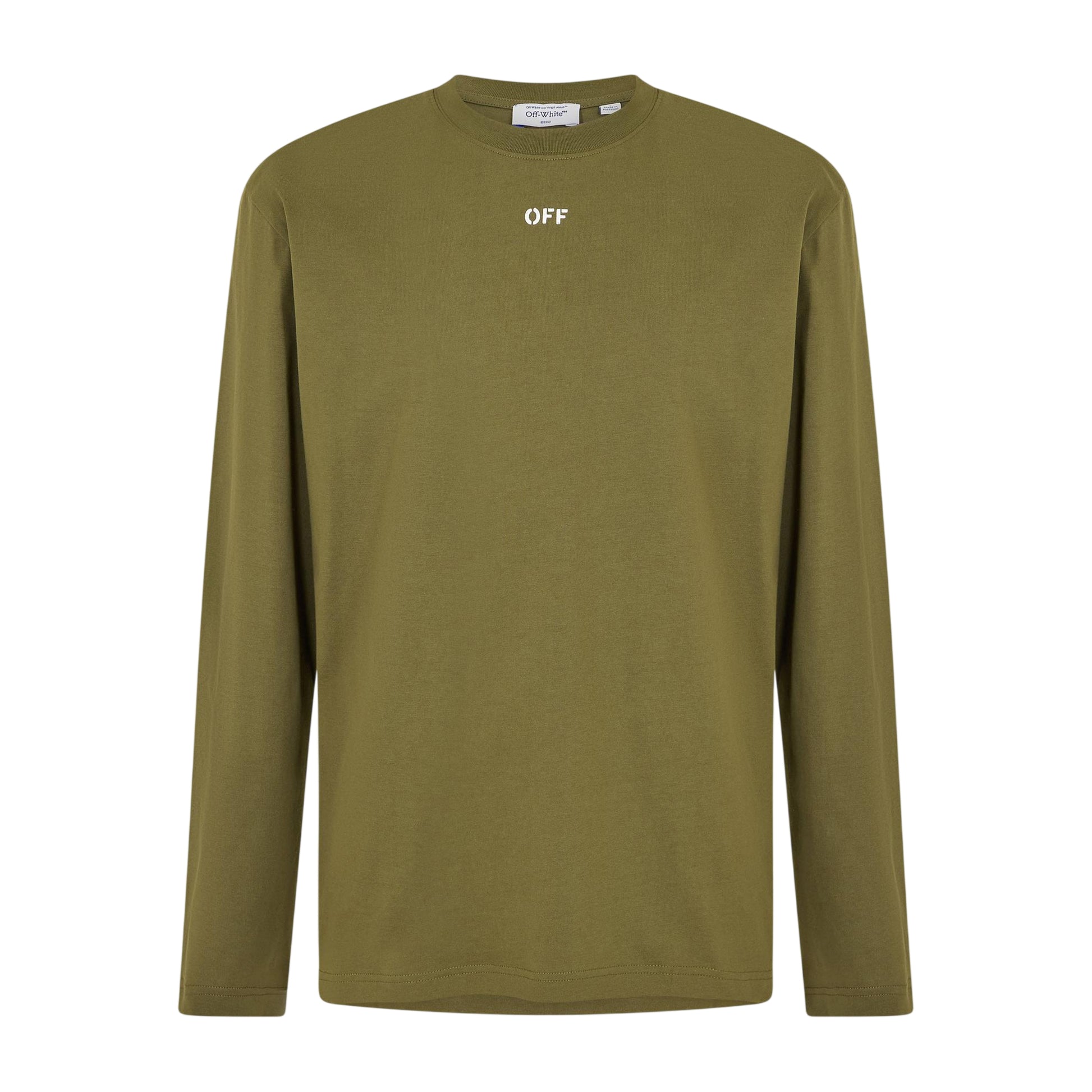 White-Moss - Front - Off White Mens Crew Neck Regular Long-Sleeved T-Shirt