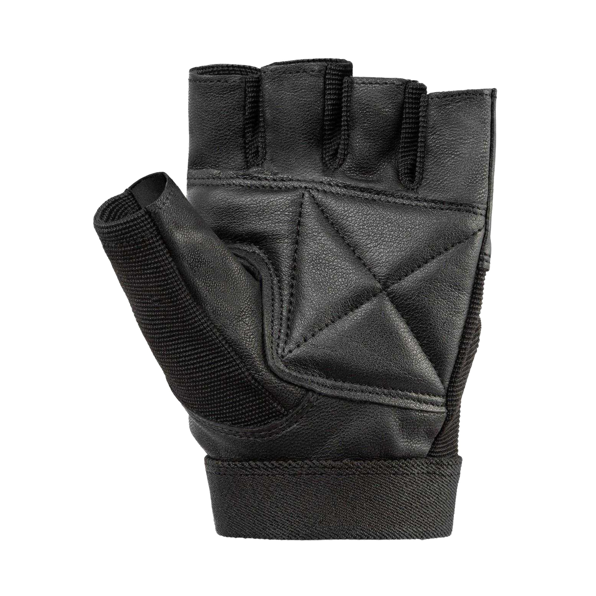 Black - Back - Everlast Leather Fitness Gloves