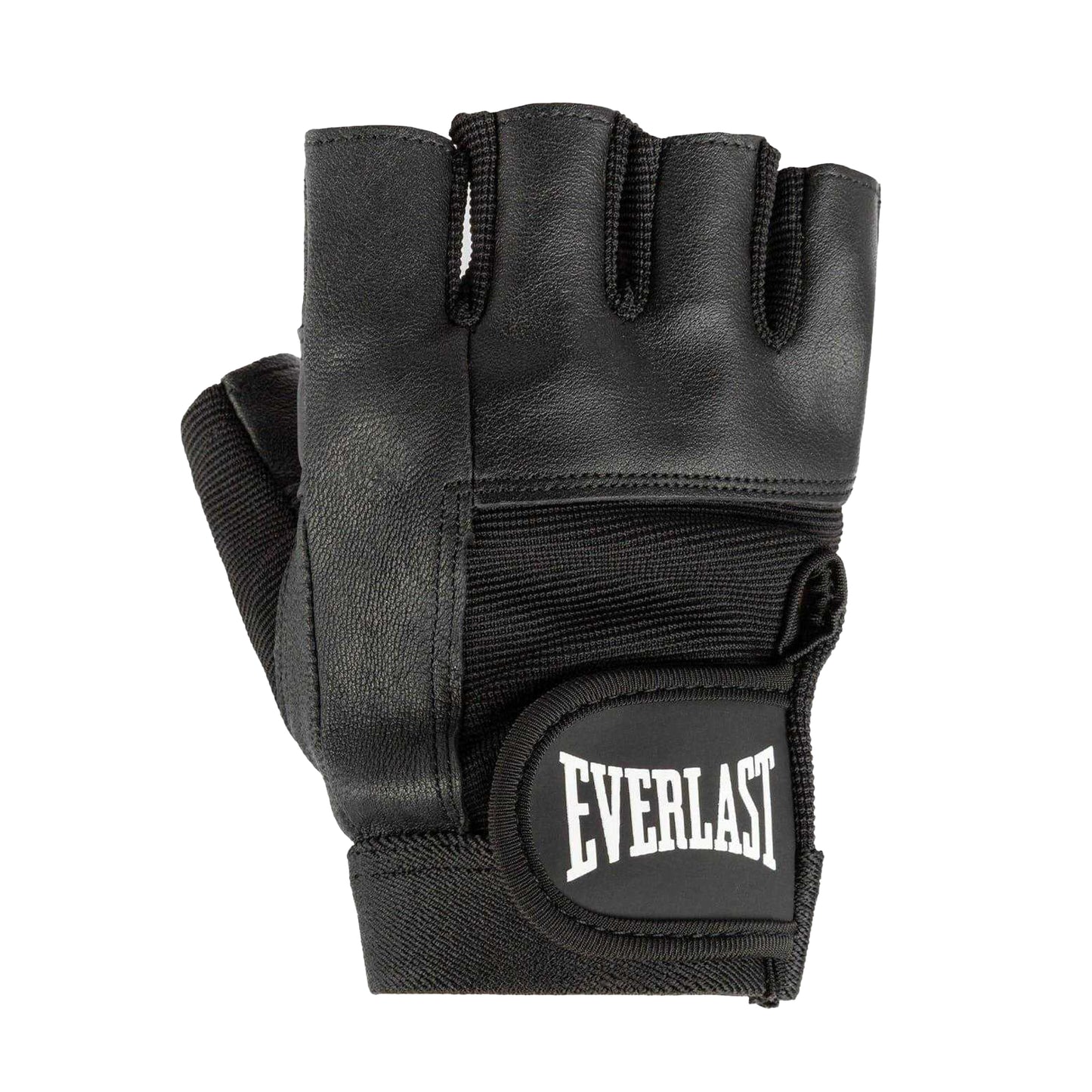 Black - Front - Everlast Leather Fitness Gloves