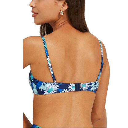 Blue - Back - Brave Soul Womens-Ladies Strappy Square Neck Bikini Top