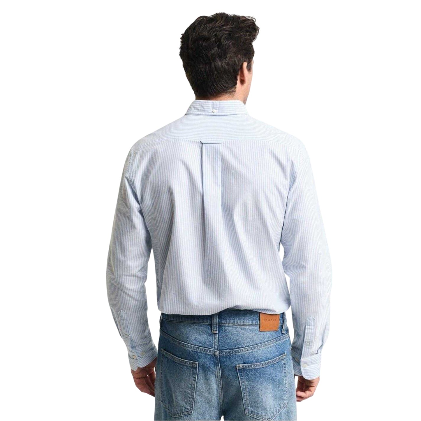 Pale Blue - Back - Gant Mens Classic Stripe Detail Oxford Button-Down Shirt