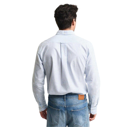 Pale Blue - Back - Gant Mens Classic Stripe Detail Oxford Button-Down Shirt