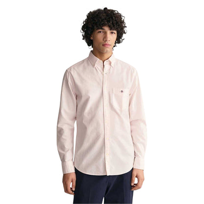 Pale Pink - Front - Gant Mens Classic Stripe Detail Oxford Button-Down Shirt