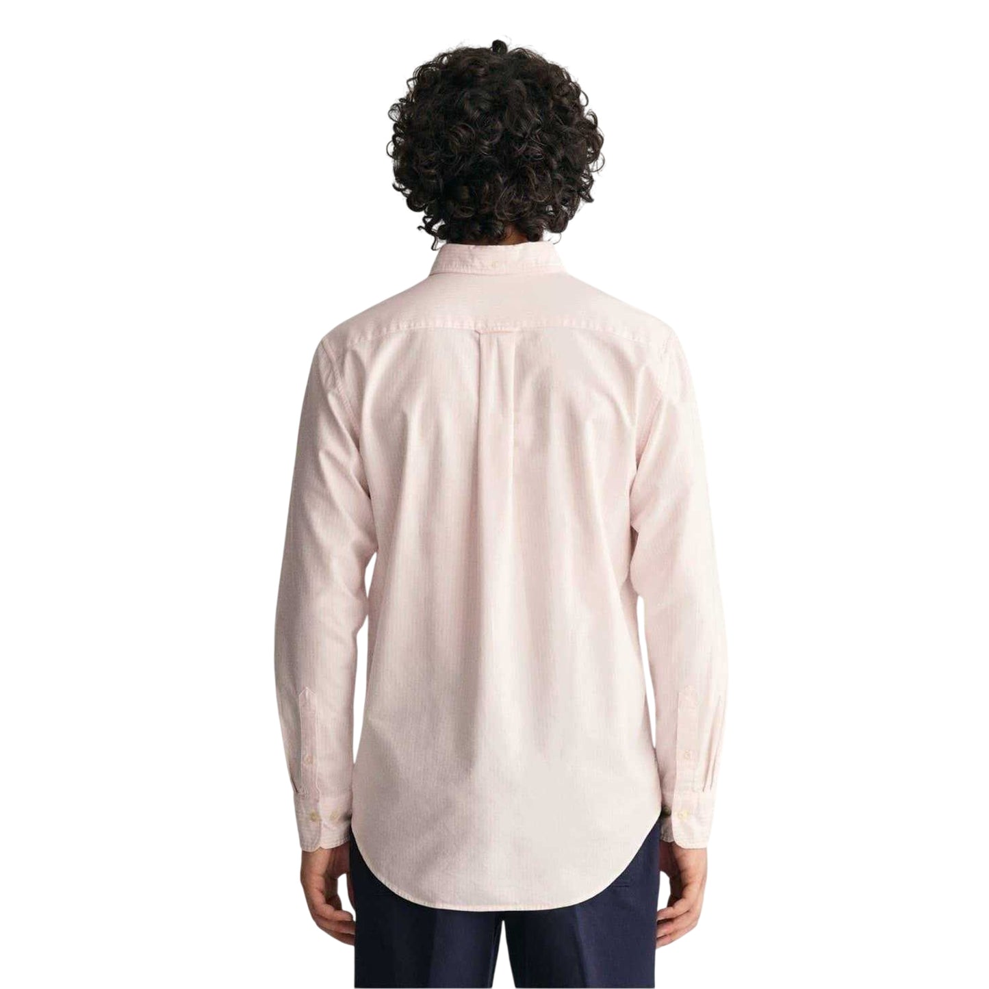 Pale Pink - Back - Gant Mens Classic Stripe Detail Oxford Button-Down Shirt