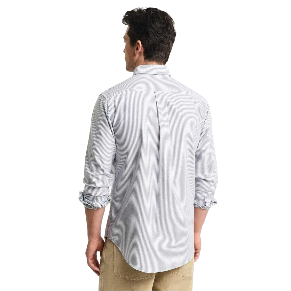 Persian Blue - Back - Gant Mens Classic Stripe Detail Oxford Button-Down Shirt