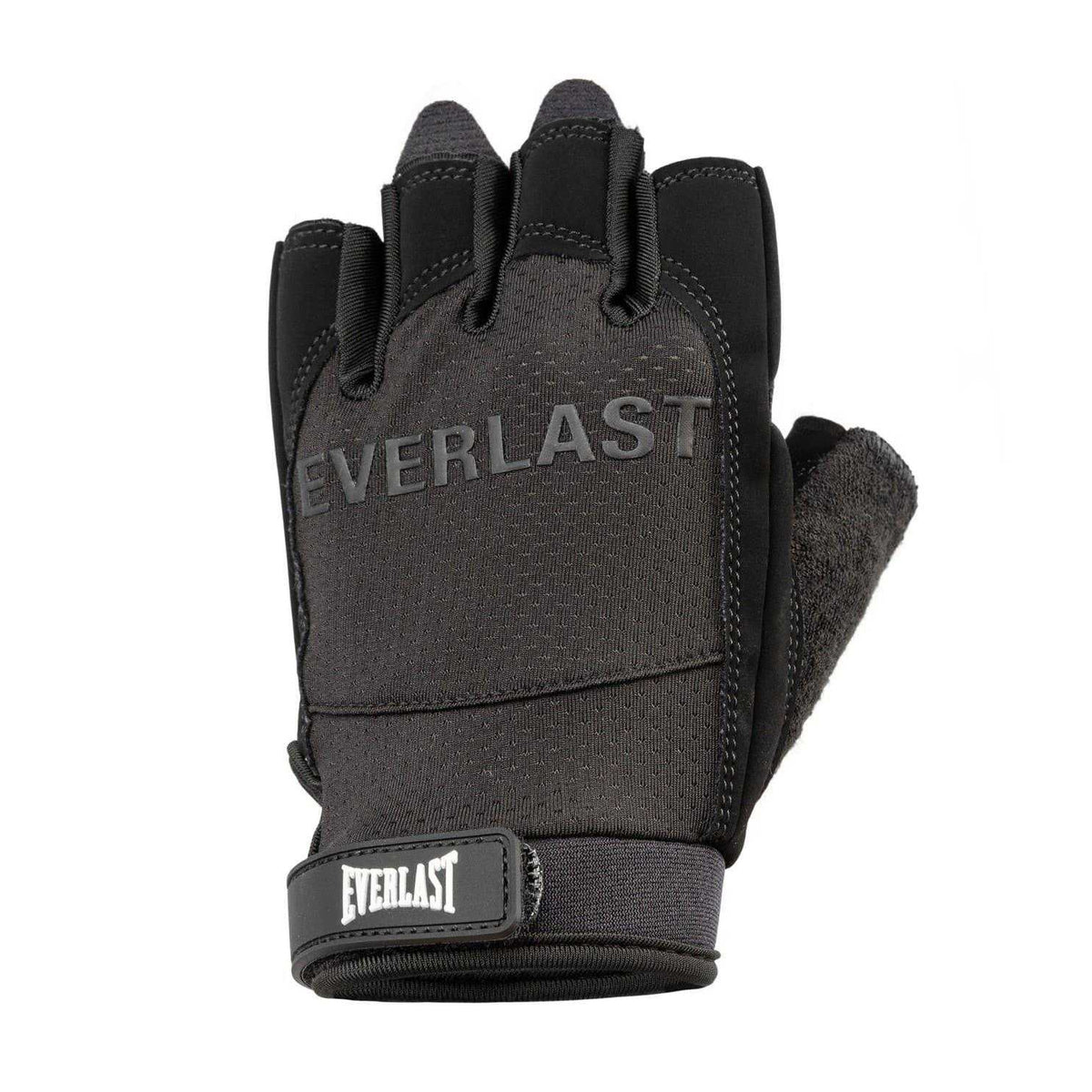 Black - Front - Everlast Mens Nubuck Fitness Training Gloves