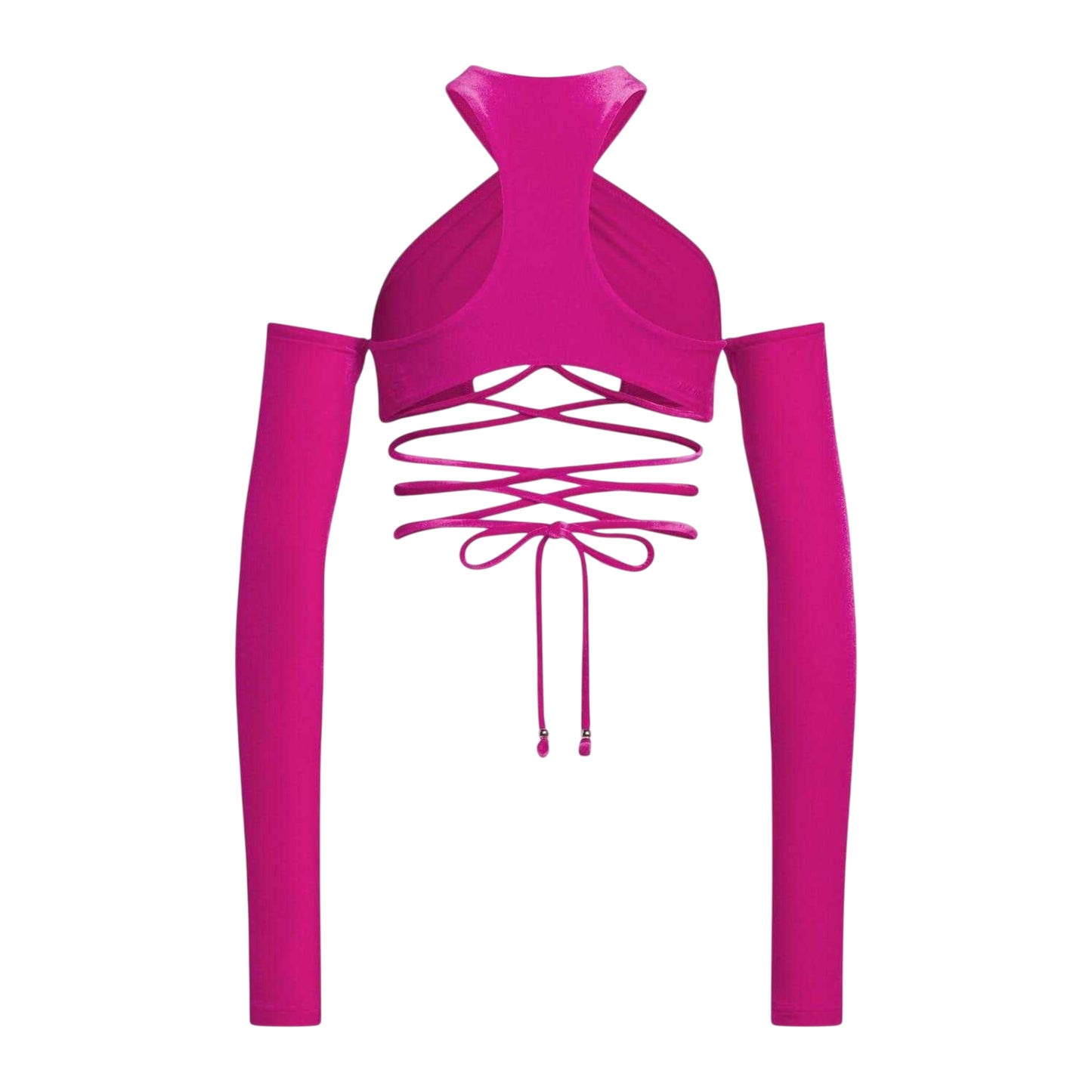 Pink - Back - Adidas Womens-Ladies Originals Criss-Cross Lace Up Bikini Top