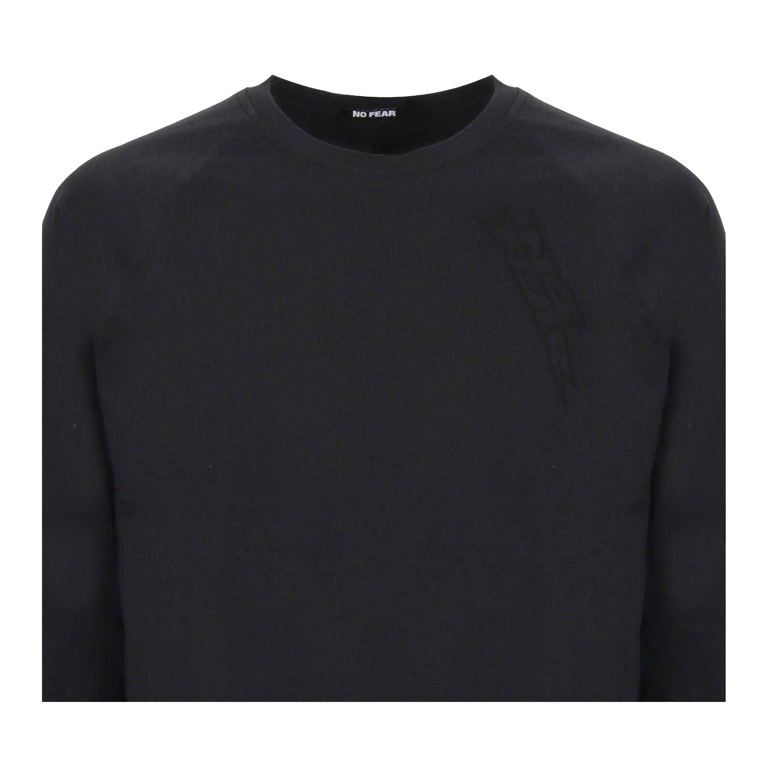 Black - Side - No Fear Mens Logo Raglan Long-Sleeved T-Shirt