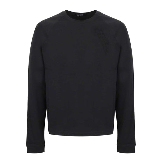 Black - Front - No Fear Mens Logo Raglan Long-Sleeved T-Shirt