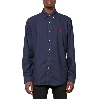 Navy - Front - Ralph Lauren Mens Oxford Long-Sleeved Button-Down Shirt