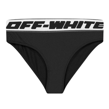 Black - Side - Off White Girls Lettering Bikini Top