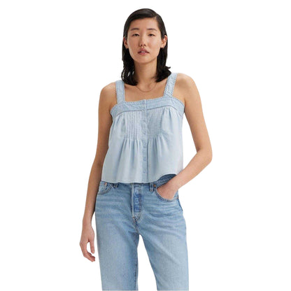 Beautiful Blue - Side - Levis Womens-Ladies Square Neck Camisole