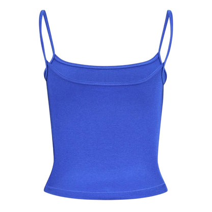 Blue - Back - Champion Womens-Ladies Cotton Blend Slim Spaghetti Strap Tank Top