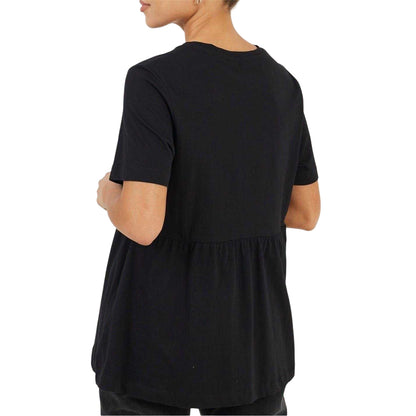 Black - Back - Brave Soul Womens-Ladies Swing Smock Panel T-Shirt Dress