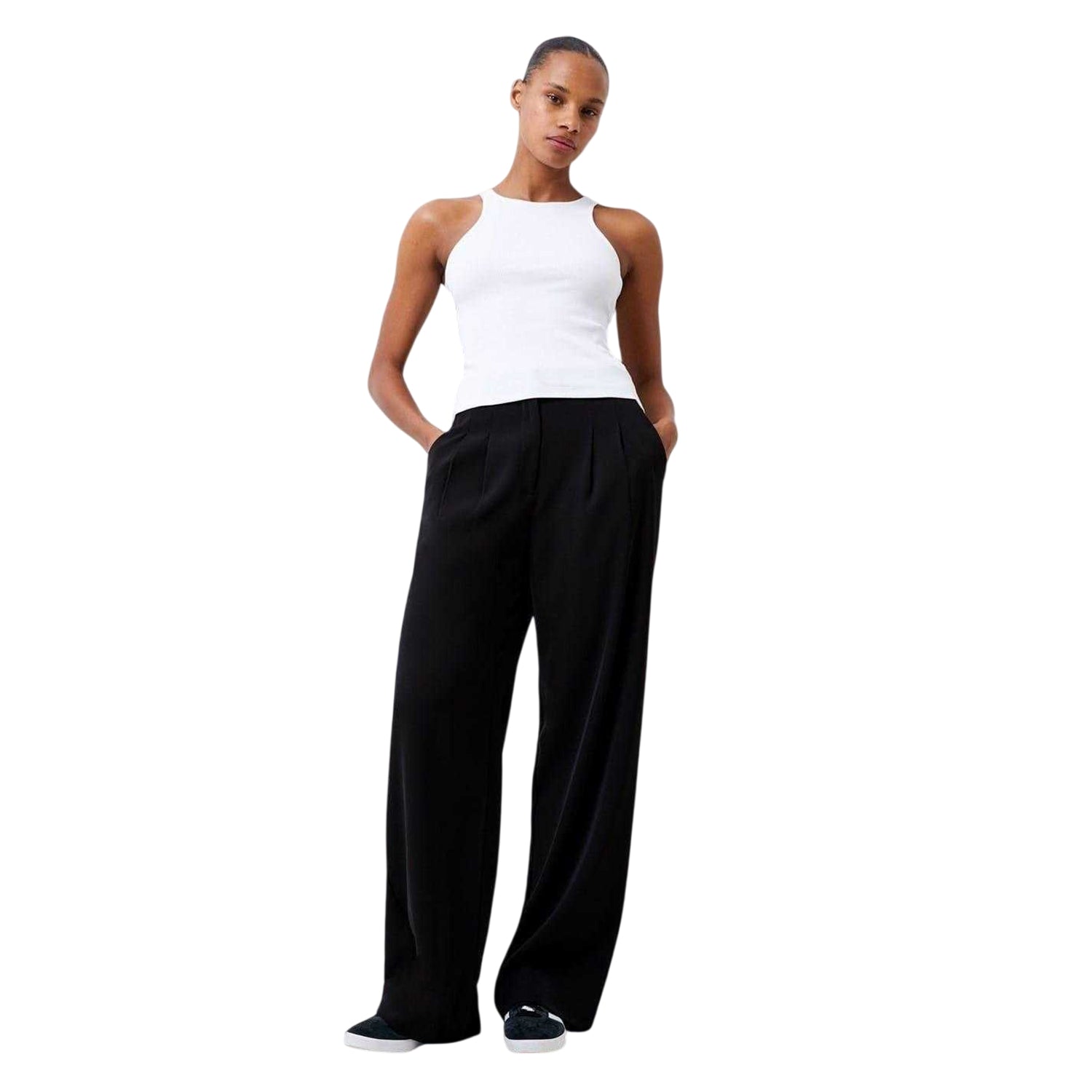 White - Side - French Connection Womens-Ladies Plain Tank Top