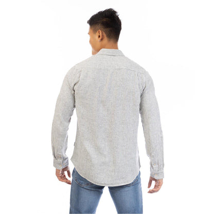 Black-White - Back - Peter Werth Mens Rascoe Collared Long-Sleeved Button-Down Shirt