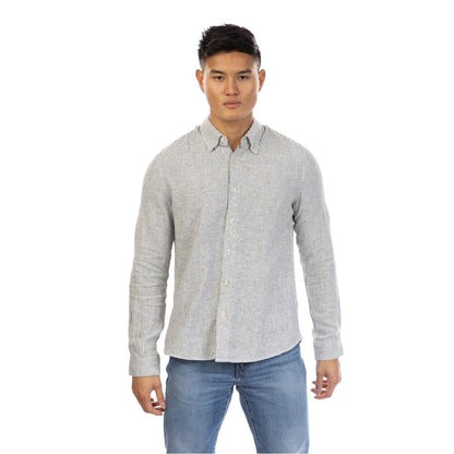 Black-White - Front - Peter Werth Mens Rascoe Collared Long-Sleeved Button-Down Shirt