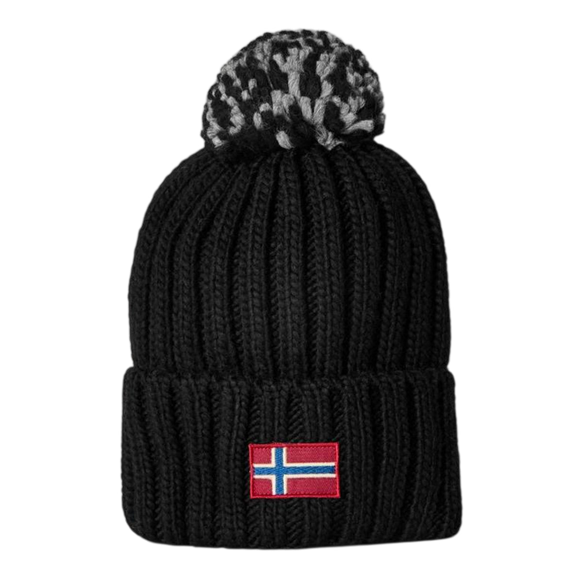 Black - Front - Napapijri Womens-Ladies Semiury Flag Bobble Hat