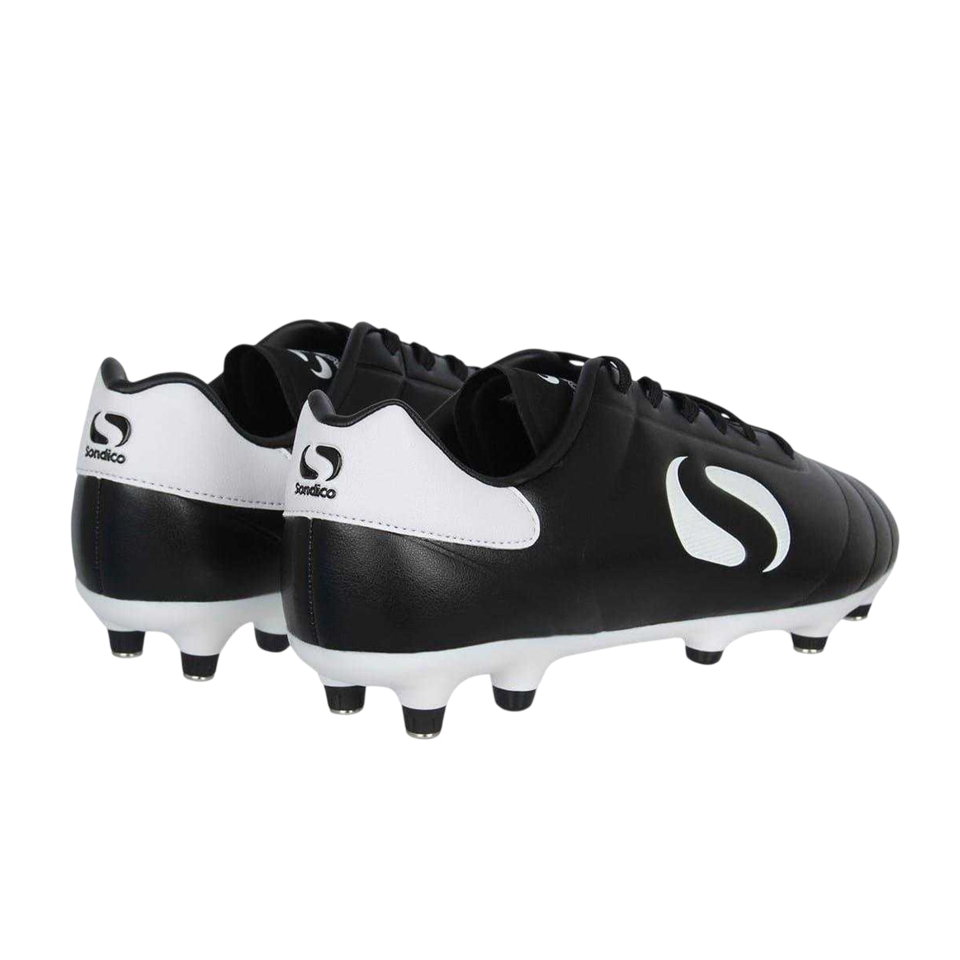 Black-White - Back - Sondico Mens Strike Black and White Soft Ground Football Boots