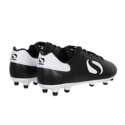 Black-White - Back - Sondico Mens Strike Black and White Soft Ground Football Boots
