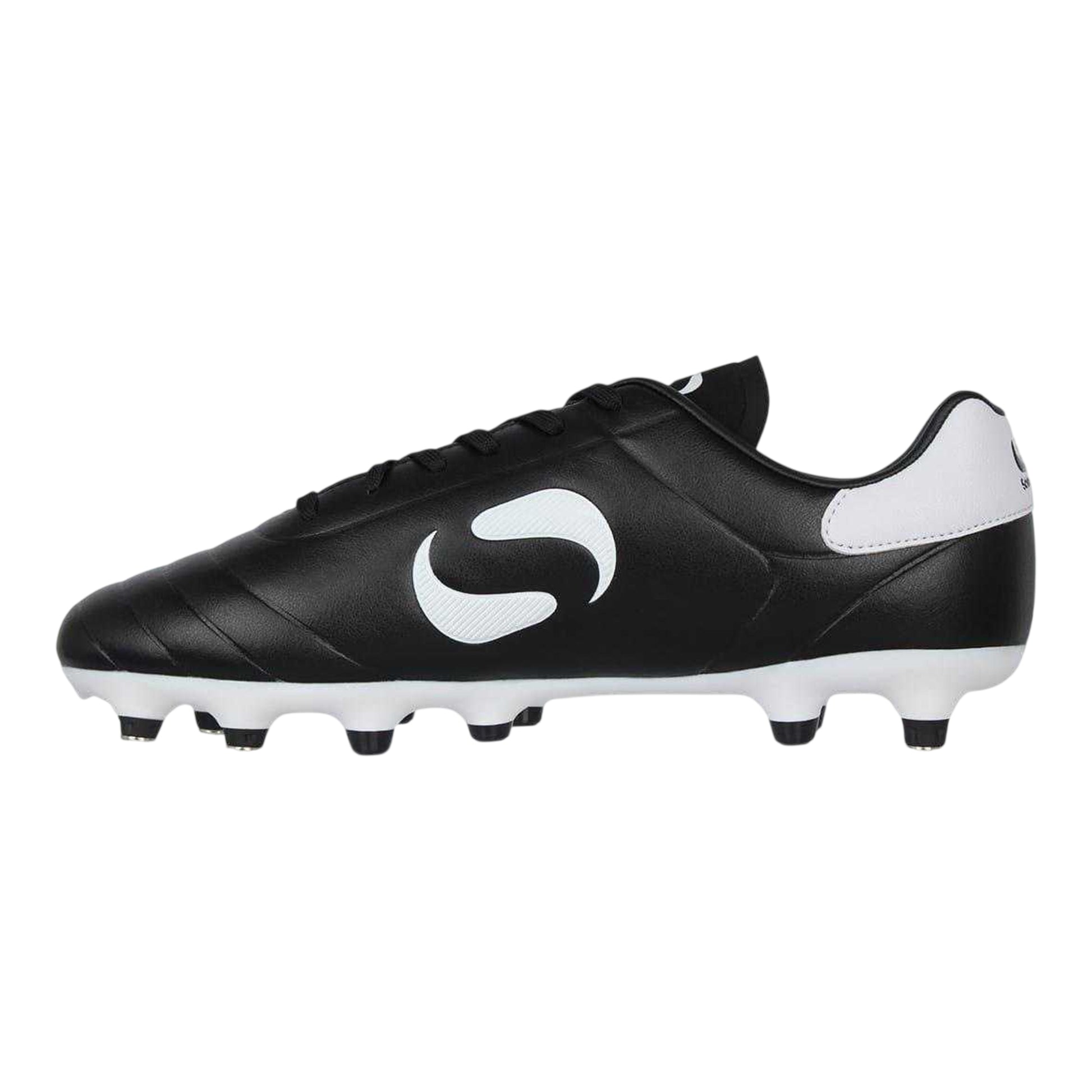 Black-White - Side - Sondico Mens Strike Black and White Soft Ground Football Boots