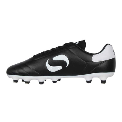 Black-White - Side - Sondico Mens Strike Black and White Soft Ground Football Boots