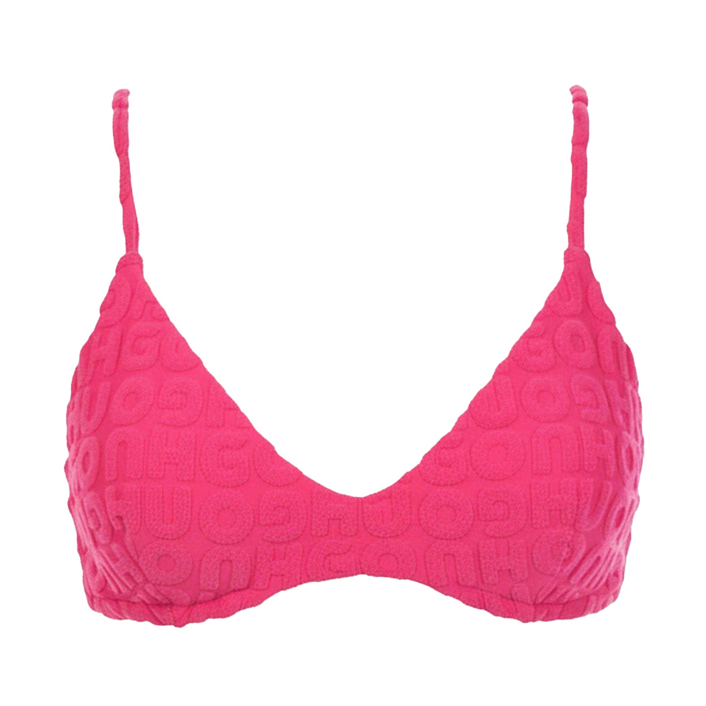 Pink - Front - Hugo Womens-Ladies Triangle Bikini Top