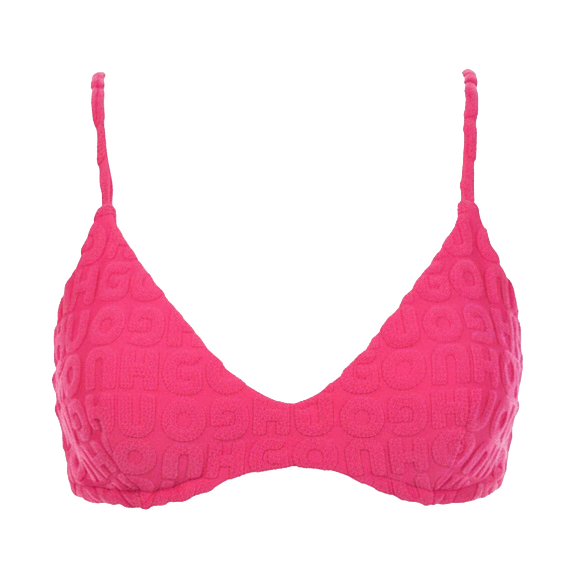 Pink - Front - Hugo Womens-Ladies Triangle Bikini Top