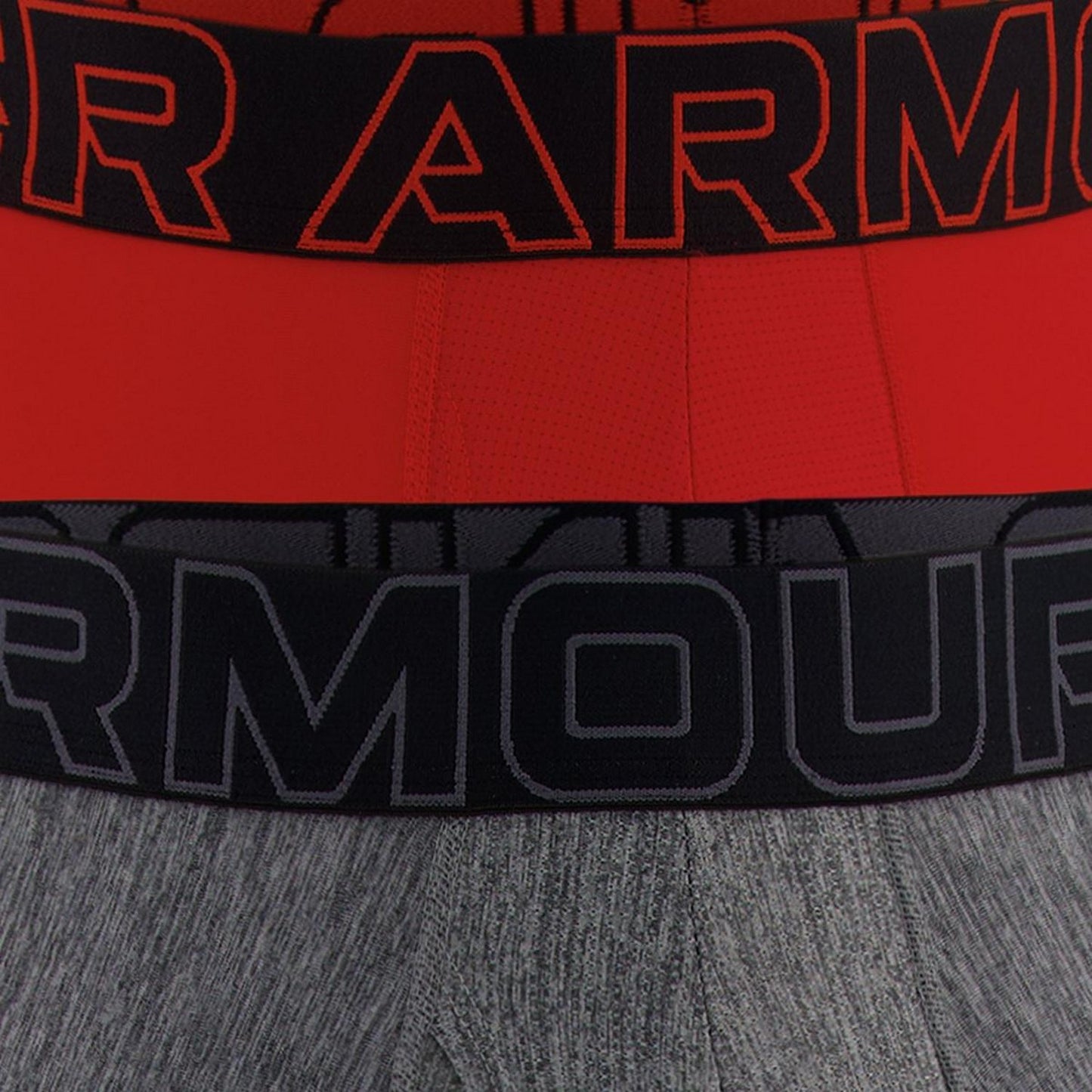 Red-Grey Marl - Side - Under Armour Mens Tech Boxer Briefs (Pack of 2)