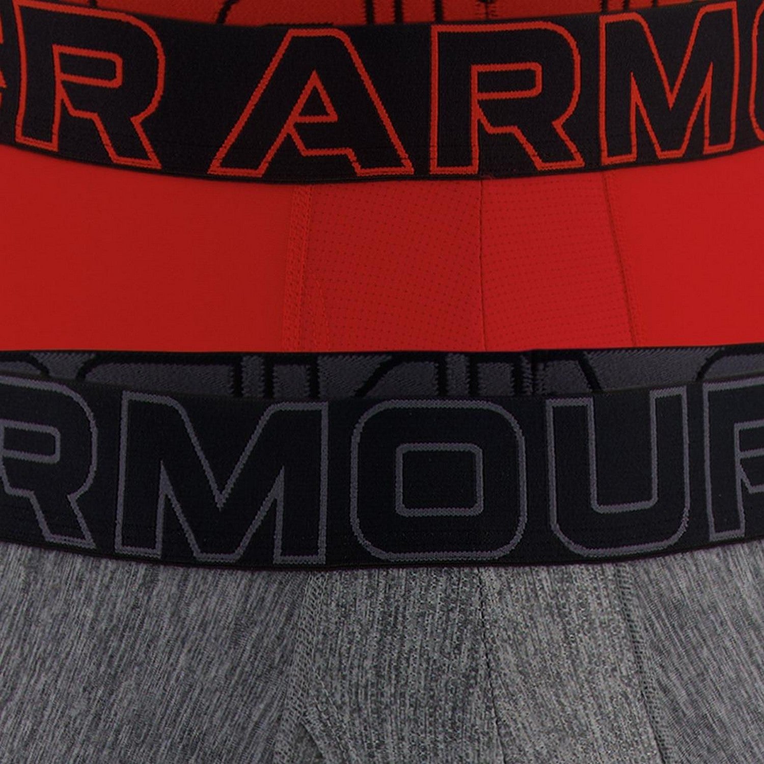 Red-Grey Marl - Side - Under Armour Mens Tech Boxer Briefs (Pack of 2)