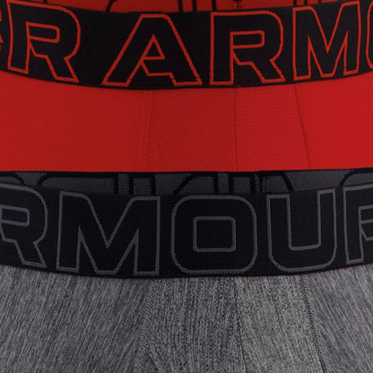 Red-Grey Marl - Side - Under Armour Mens Tech Boxer Briefs (Pack of 2)