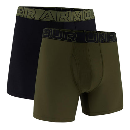 Green-Black Marl - Front - Under Armour Mens Tech Boxer Briefs (Pack of 2)