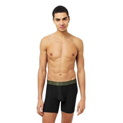 Green-Black Marl - Side - Under Armour Mens Tech Boxer Briefs (Pack of 2)