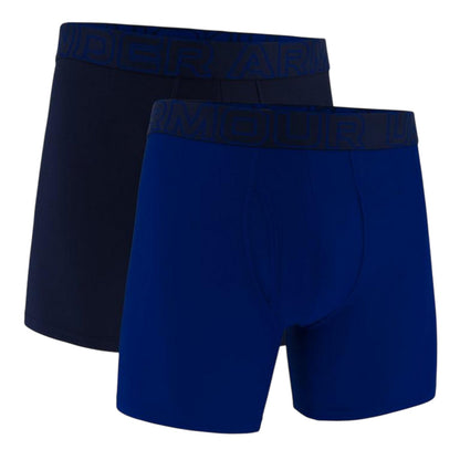 Grey Blue Marl - Front - Under Armour Mens Tech Boxer Briefs (Pack of 2)