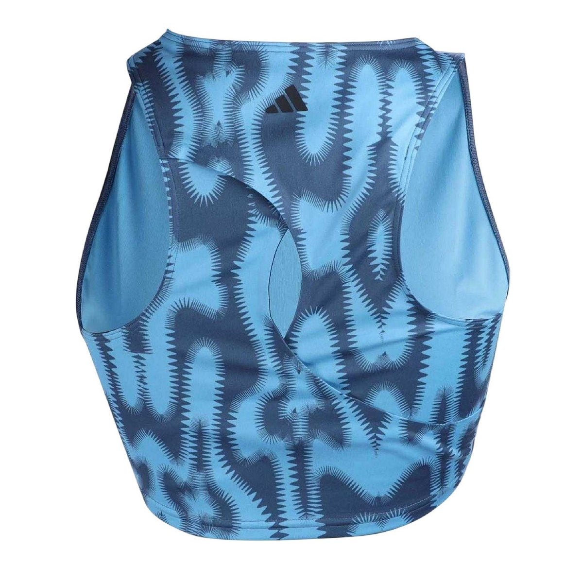 Blue - Back - Adidas Womens-Ladies Studio Abstract Moisture Wicking Tank Top
