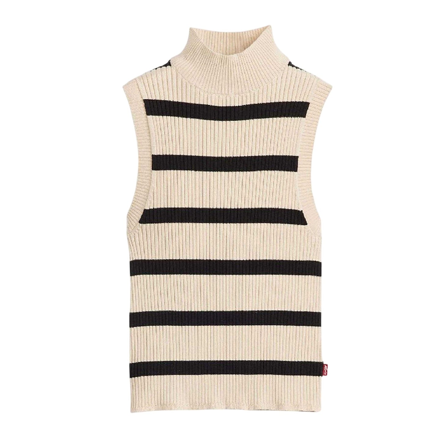 Creme - Front - Levis Womens-Ladies Tulip High-Neck Sleeveless Crop Top