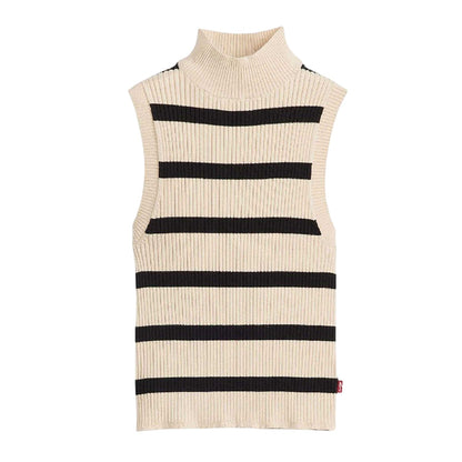 Creme - Front - Levis Womens-Ladies Tulip High-Neck Sleeveless Crop Top