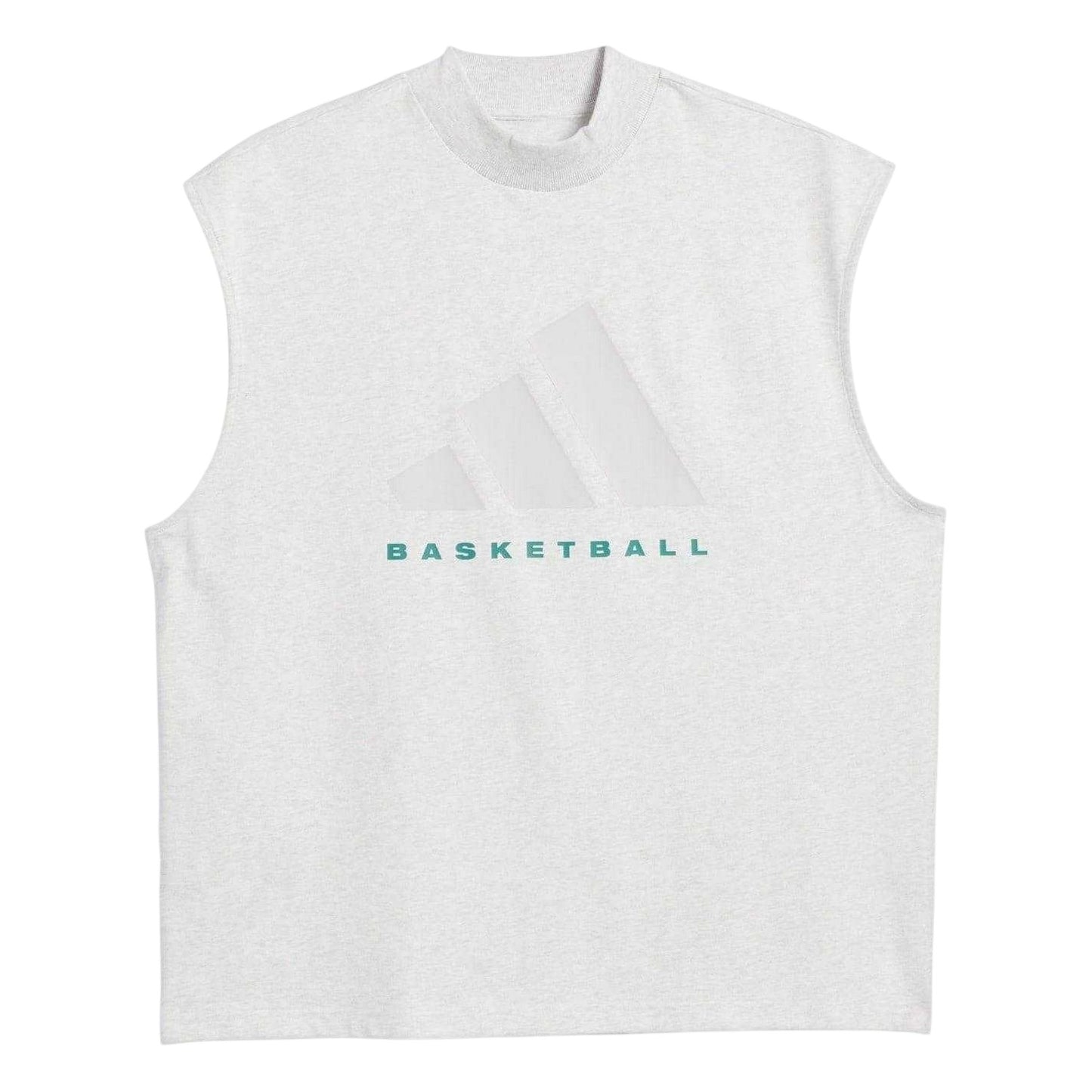Grey - Front - Adidas Unisex Adult Adi Cotton Basketball Tank Top