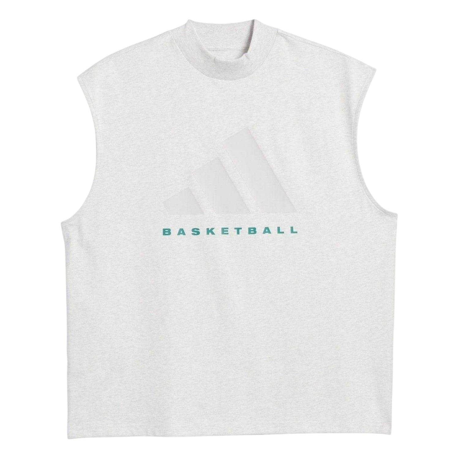 Grey - Front - Adidas Unisex Adult Adi Cotton Basketball Tank Top